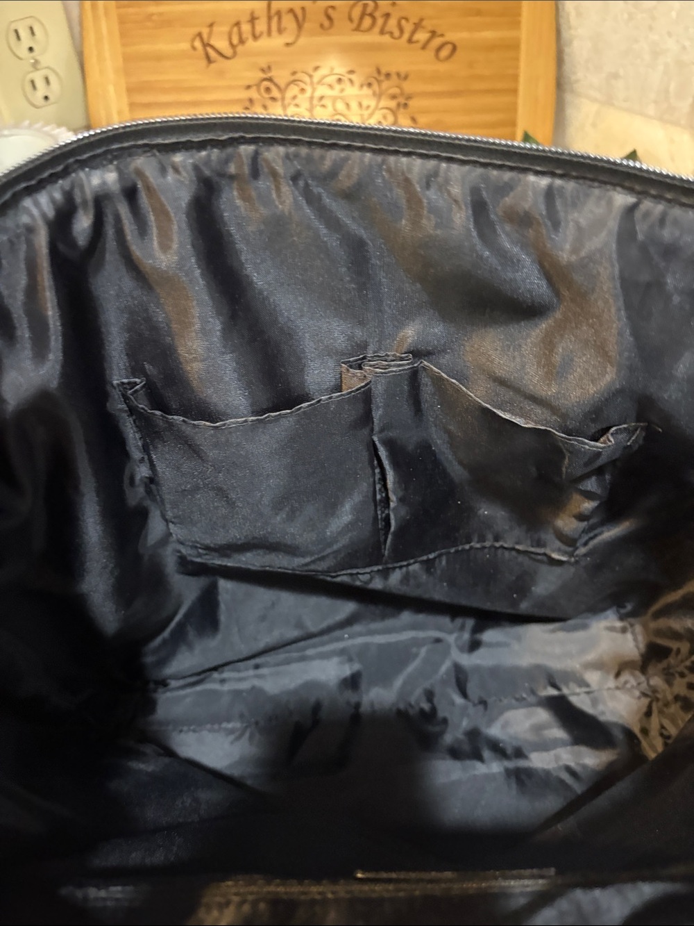 Tahari Black Quilted Leather Tote - Picture 9 of 11